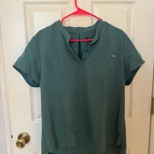 Figs Teal Short Sleeve Top